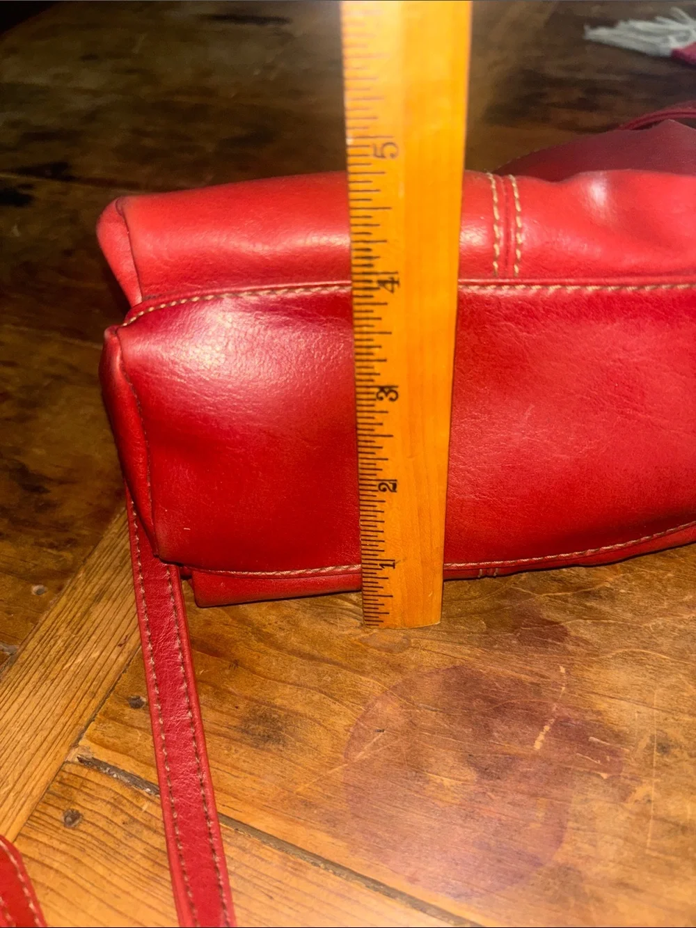 Relic Red Leather Compact Crossbody with Front Pocket
